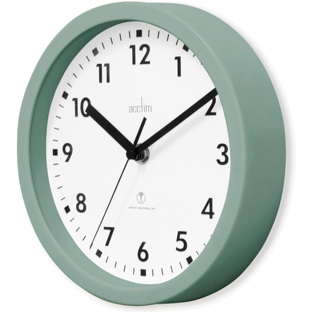Acctim 74665 Nardo Radio Controlled Wall Clock Sage Green