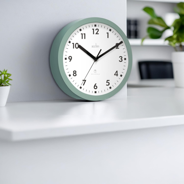Acctim 74665 Nardo Radio Controlled Wall Clock Sage Green
