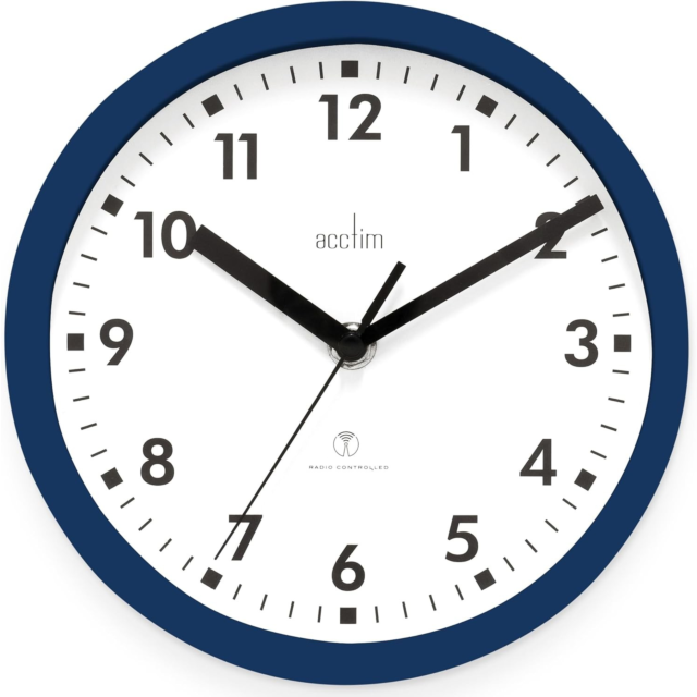 Acctim 74669 Nardo Radio Controlled Wall Clock Blue