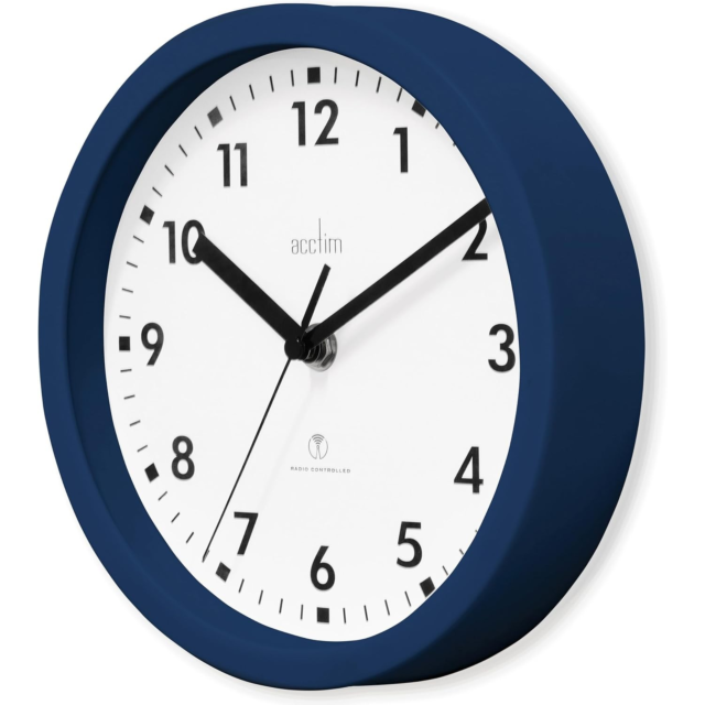Acctim 74669 Nardo Radio Controlled Wall Clock Blue