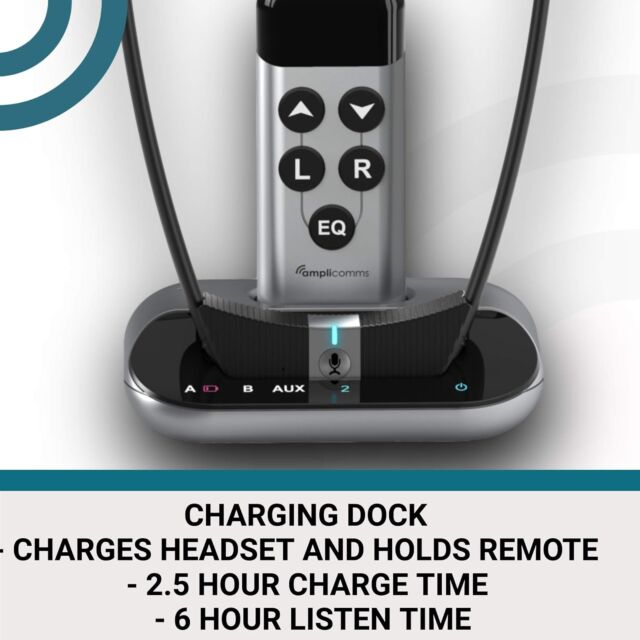 AMPLICOMMS TV3500 TV Earphones Plug And Play Black