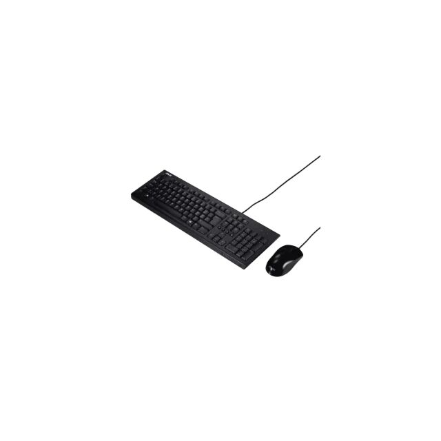 Asus U2000 Keyboard And Mouse Set, Wired, Optical, USB Black