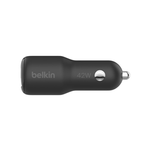 Belkin CCB005BTBK Dual Car Charger Is USB-C Pd 3.0 + USB-A Black
