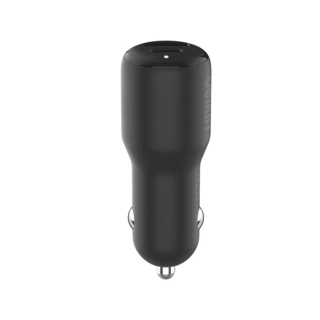 Belkin CCB005BTBK Dual Car Charger Is USB-C Pd 3.0 + USB-A Black