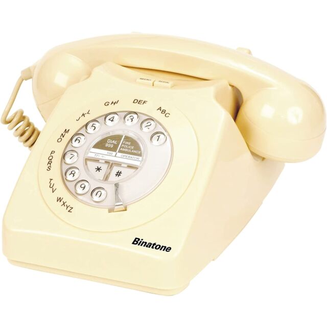 Binatone 66071A110001 Retro 1971 Classic Corded Telephone Cream