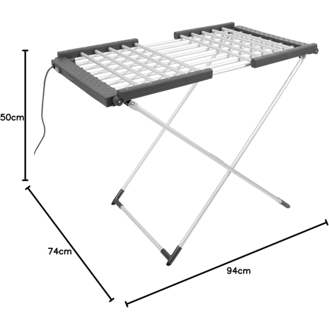 Black And Decker BXAR0001GB Electric Heated Winged Airer Silver