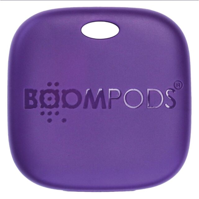 Boompods TAGPUR Boomtag Rechargeable X1 Works With 'Apple Find My' Purple