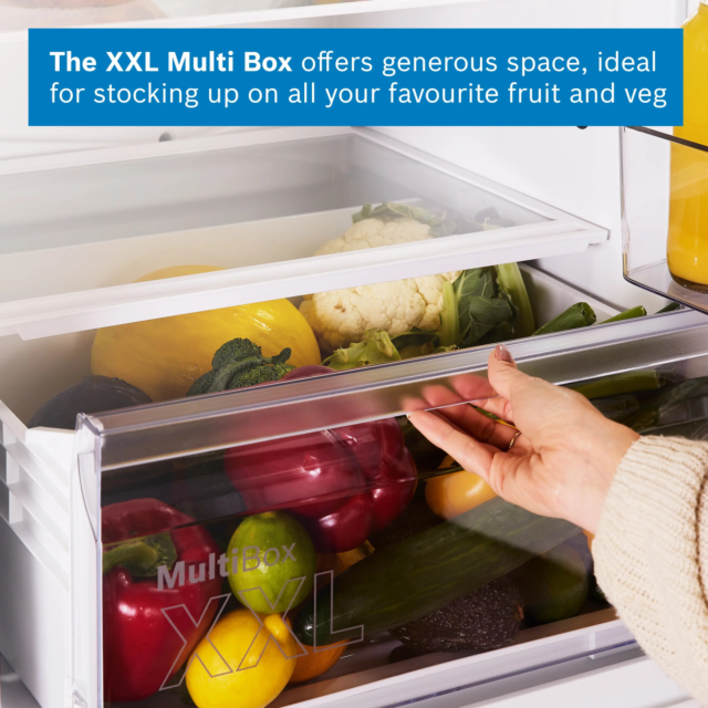 Bosch KIV87NSE0G, Built-in fridge-freezer with freezer at bottom