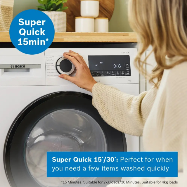 Bosch WGG254F1GB Series 6, Washing Machine, Front Loader, 10 Kg, 1400 Rpm White