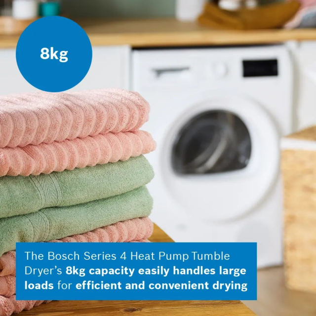 Bosch WTH85225GB Series 4, Heat Pump Tumble Dryer White
