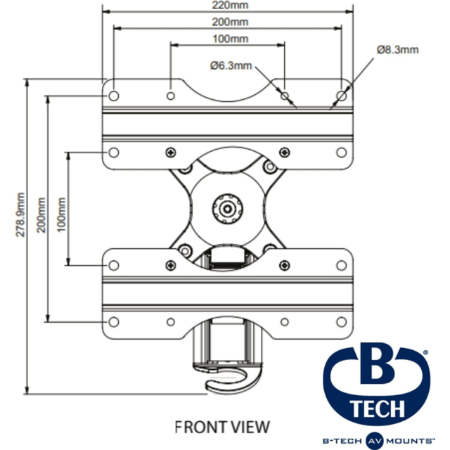 BTech BTV503 Single Arm Flat Screen Wall Mount, Screen Size: Up To 47” Black