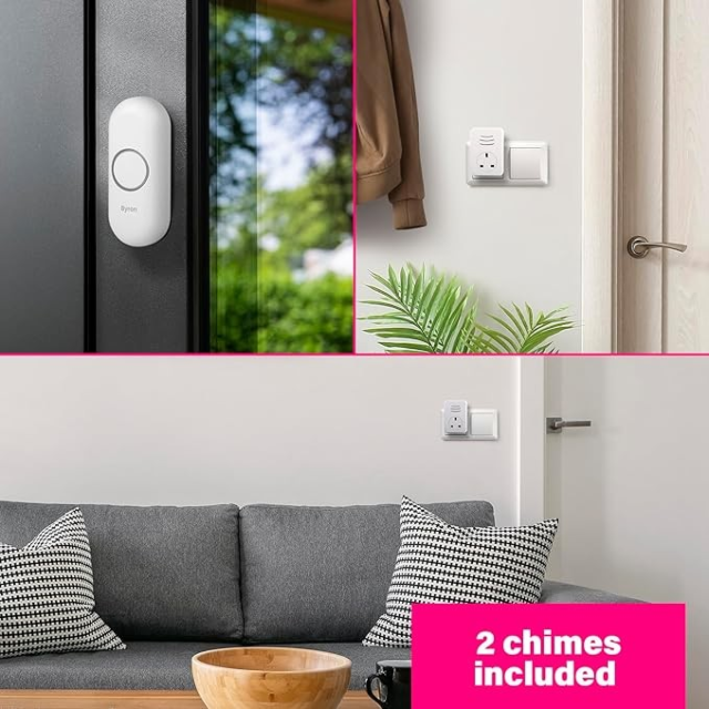 Byron DBY-22317UK Twinpack Wireless Doorbell Set White