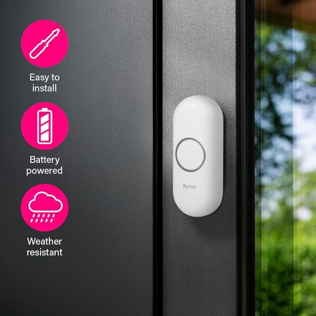 Byron DBY-22317UK Twinpack Wireless Doorbell Set White