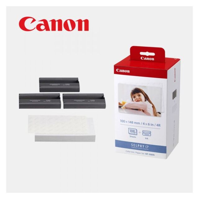 Canon KP108IN 4X6 Ink And Paper Set