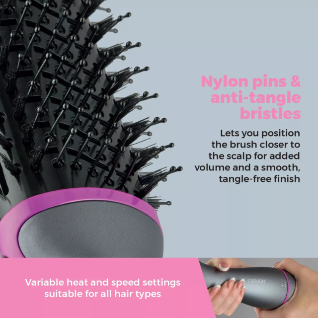 Carmen C81243 2-In-1 Volumising Hot Air Brush Grey