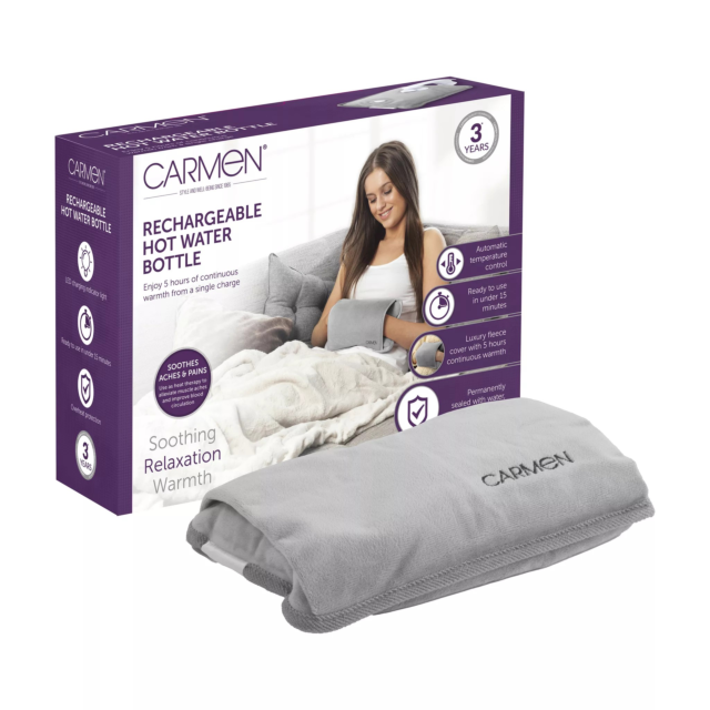 Carmen C85043GRY Rechargeable Hot Water Bottle Grey