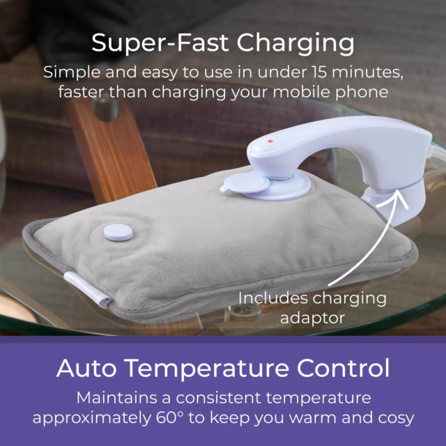 Carmen C85043GRY Rechargeable Hot Water Bottle Grey