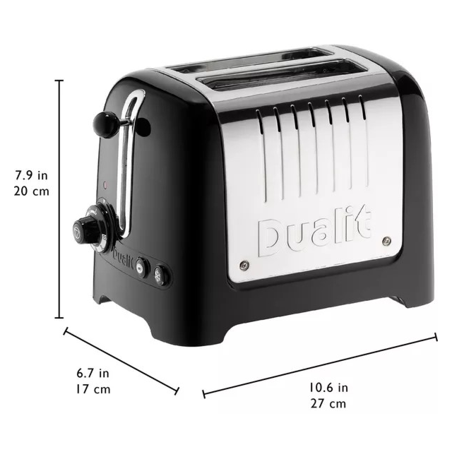 Dualit 26205 2 Slice Lite Toaster Black - Silver