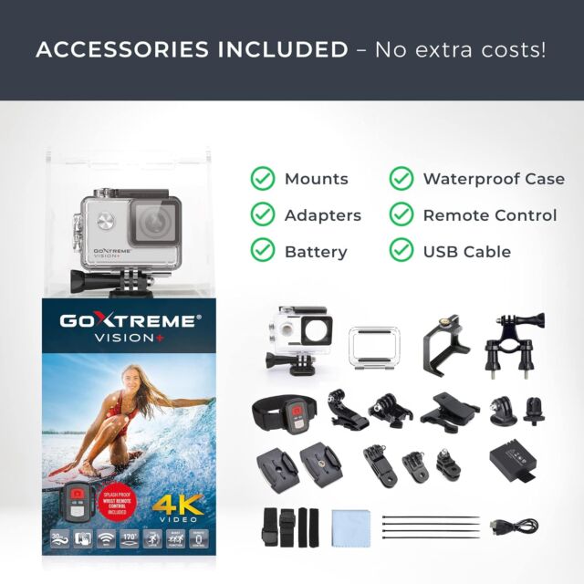 Easypix 20160 Goxtreme Vision+ 4K Video With 2inch Touch Screen Silver / Black