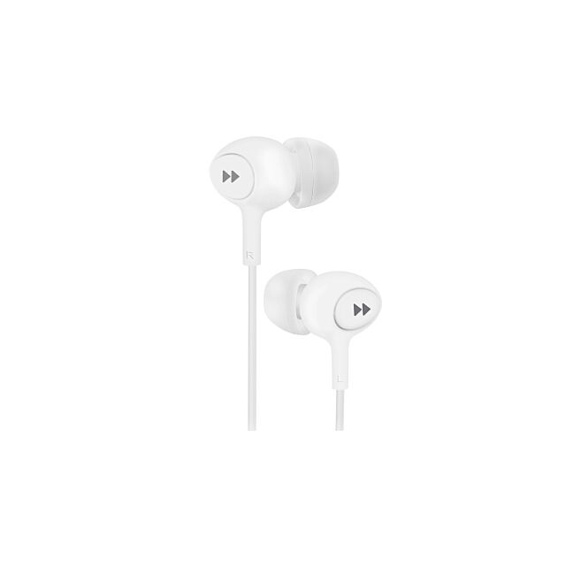 Groove GV-EB13-WE Earphones With Remote + Mic White