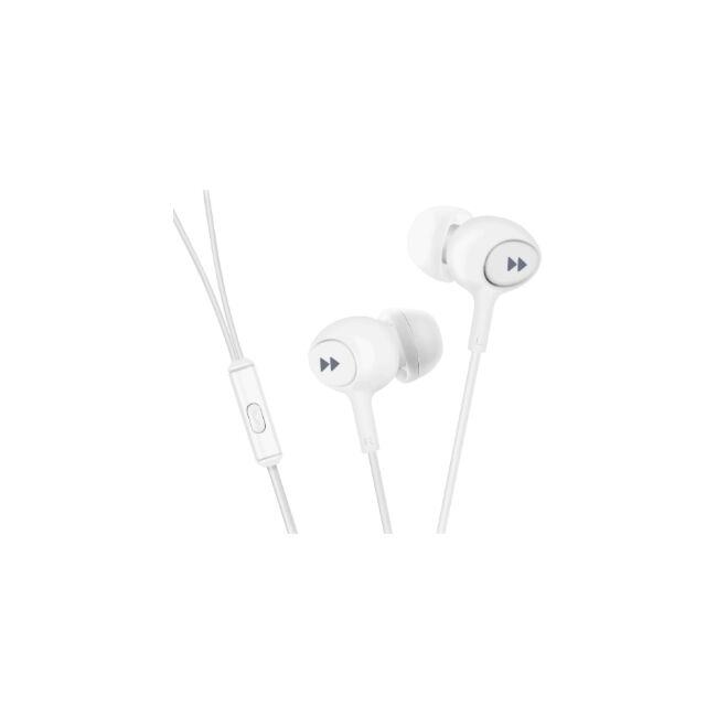Groove GV-EB13-WE Earphones With Remote + Mic White