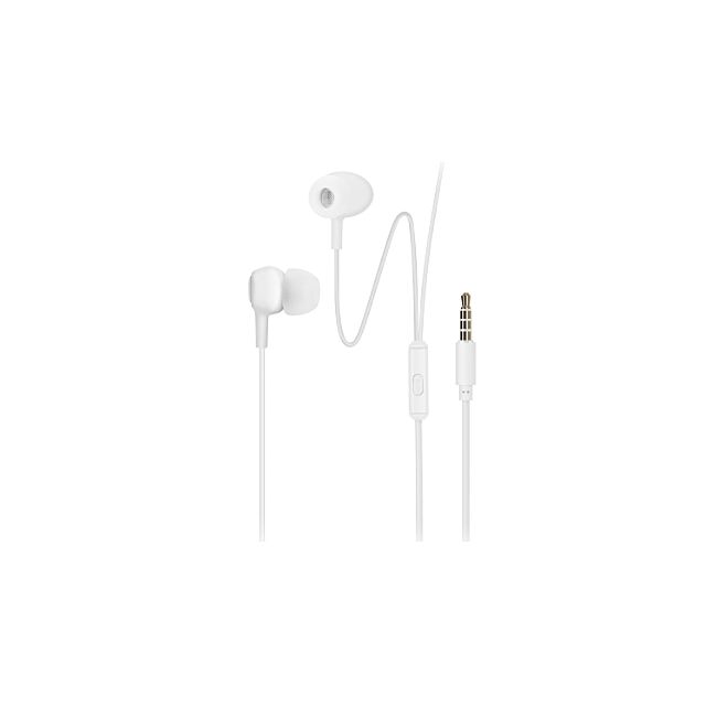 Groove GV-EB13-WE Earphones With Remote + Mic White