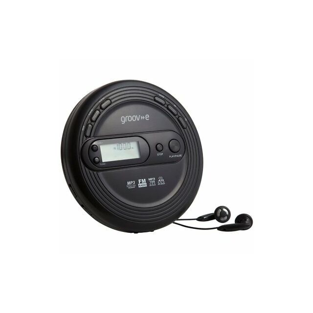 Groove GVPS210/BK Personal CD Player MP3 Playback & Radio