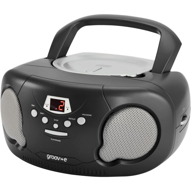 Groove GVPS733/BK Portable CD Radio Boombox Black