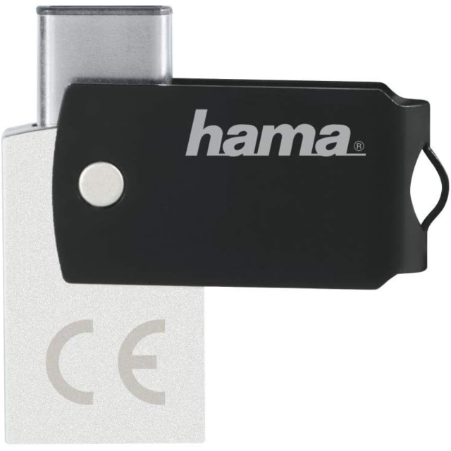 Hama 00114975 'C Turn' 16GB Type-C USB Flashpen Black/Silver