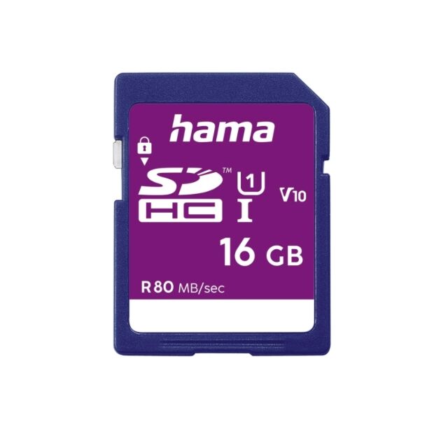 Hama 00124134 16Gb Sdhc Card, Uhs-I Class 10, 80Mb/S Blue