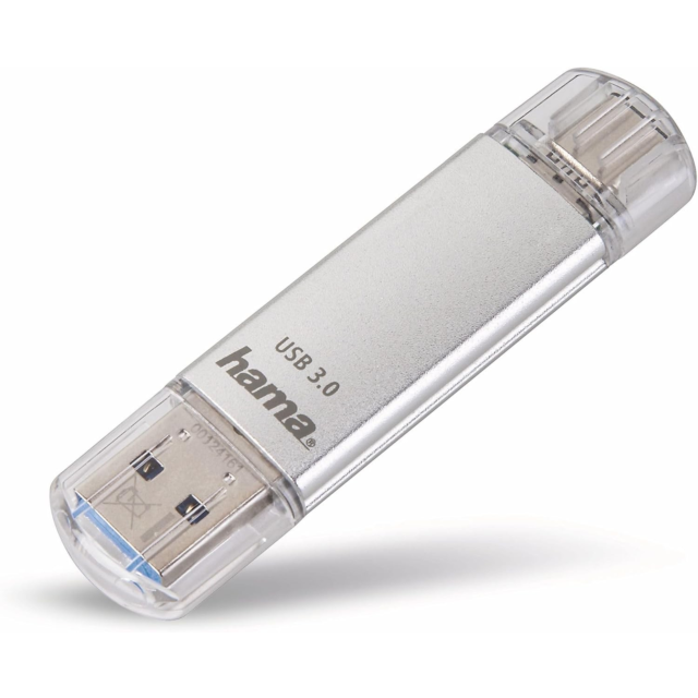 Hama 00124162 C-Laeta 32Gb USB-A & USB-C Memory Pen Silver