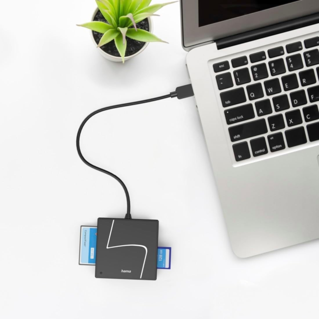 Hama 00200148 USB Card Reader Sd, Microsd, Cf, Ms, 4-In-1 Black
