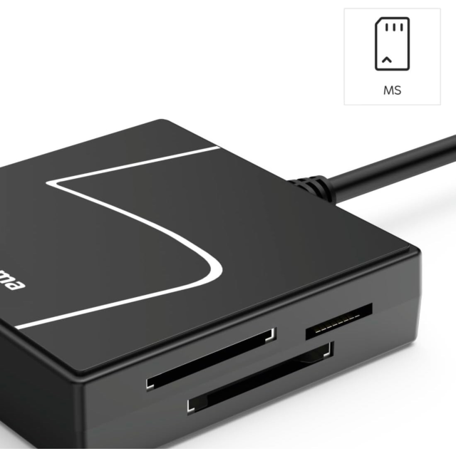 Hama 00200148 USB Card Reader Sd, Microsd, Cf, Ms, 4-In-1 Black