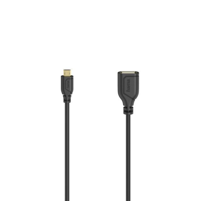 Hama 00200613 USB Otg Adapter, Micro-Usb To USB-A Black
