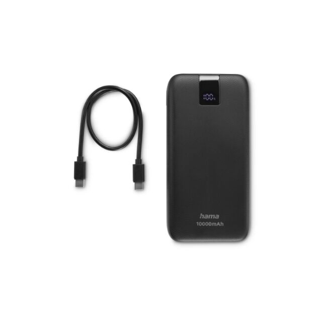 Hama 00201718 Power Pack Pd10 10,000Mah Output Socket 2X USB-C, USB-A Black