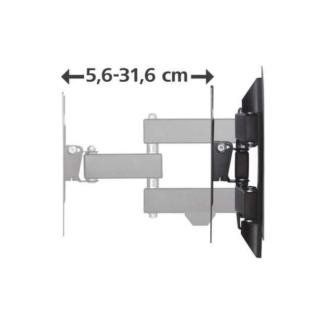 Hama 00220822 Full Motion TV Wall Bracket 19inch- 48inch Black