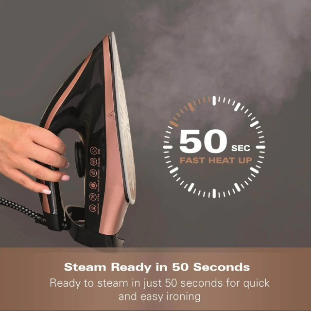 HAMILTON BEACH HB268SGBG Pro Care Steam Generator Iron 3100W Black - Rose Gold