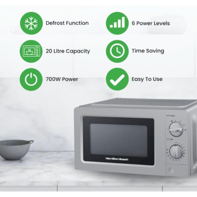 HAMILTON BEACH HB70T20S 700W 20L Microwave Silver
