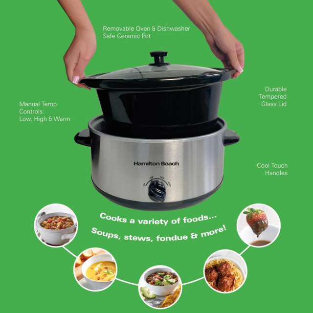 HAMILTON BEACH HBSC040S 3.5 Litre Slow Cooker Silver