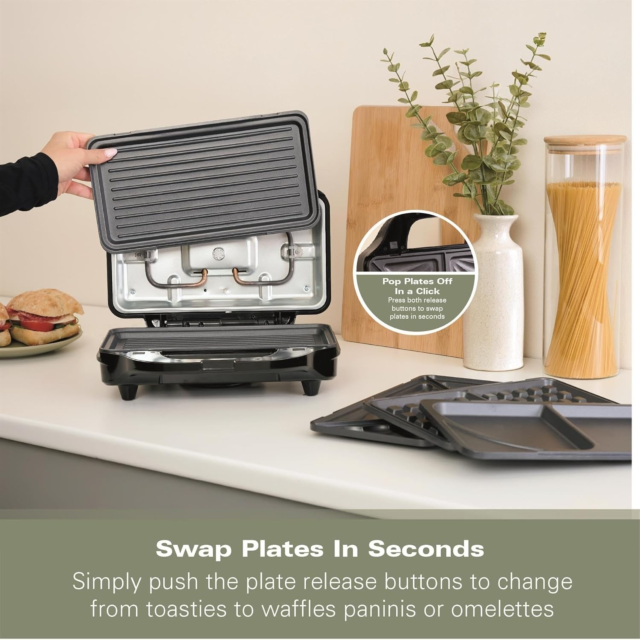 HAMILTON BEACH HBSLS2002 Xl 4-In-1 Deep Fill Snack Maker Black