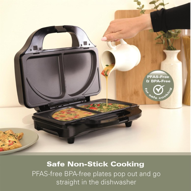 HAMILTON BEACH HBSLS2002 Xl 4-In-1 Deep Fill Snack Maker Black