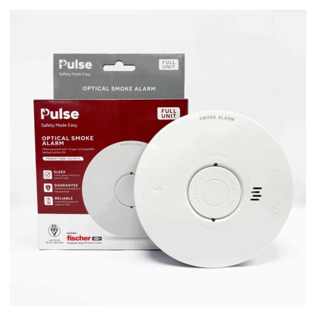 Hispec HSSA/OP/10 Pulse Optical Smoke Alarm, Full Unit White
