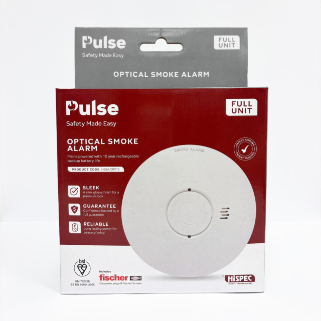 Hispec HSSA/OP/10 Pulse Optical Smoke Alarm, Full Unit White