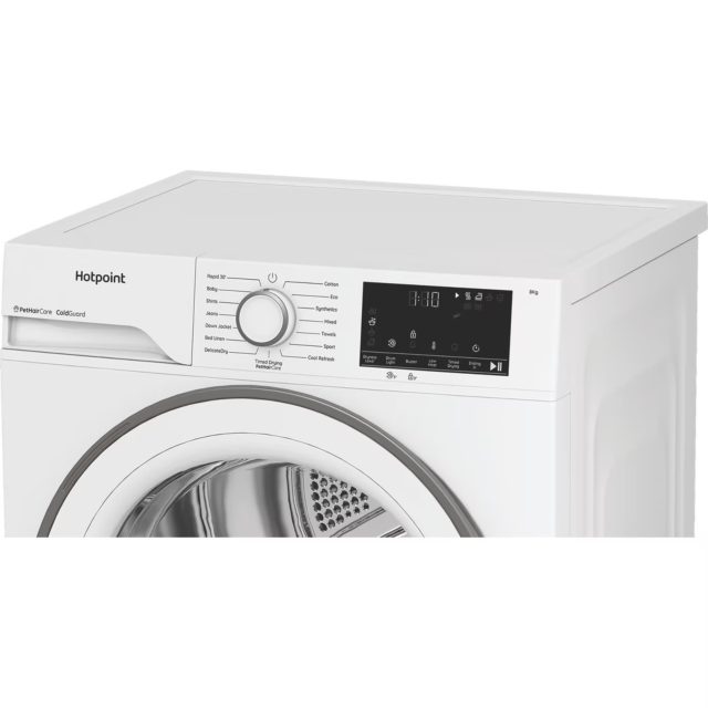 Hotpoint CHSD83MWWUK Heat Pump Tumble Dryer: Freestanding, 8,0Kg White