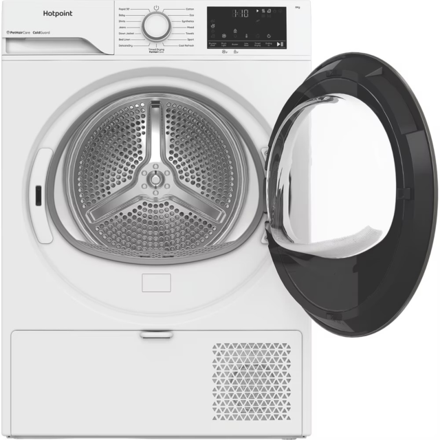 Hotpoint CHSD83MWWUK Heat Pump Tumble Dryer: Freestanding, 8,0Kg White