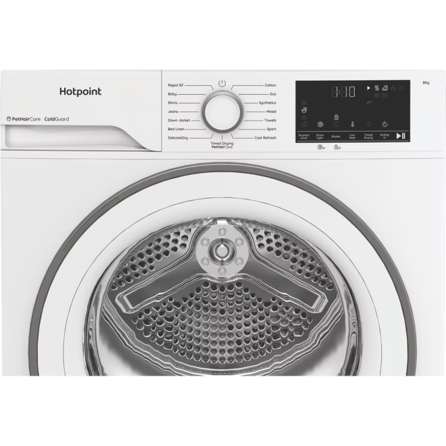 Hotpoint CHSD83MWWUK Heat Pump Tumble Dryer: Freestanding, 8,0Kg White