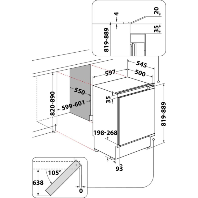 Hotpoint HBUL011.UK Undercounter Integrated Fridge
