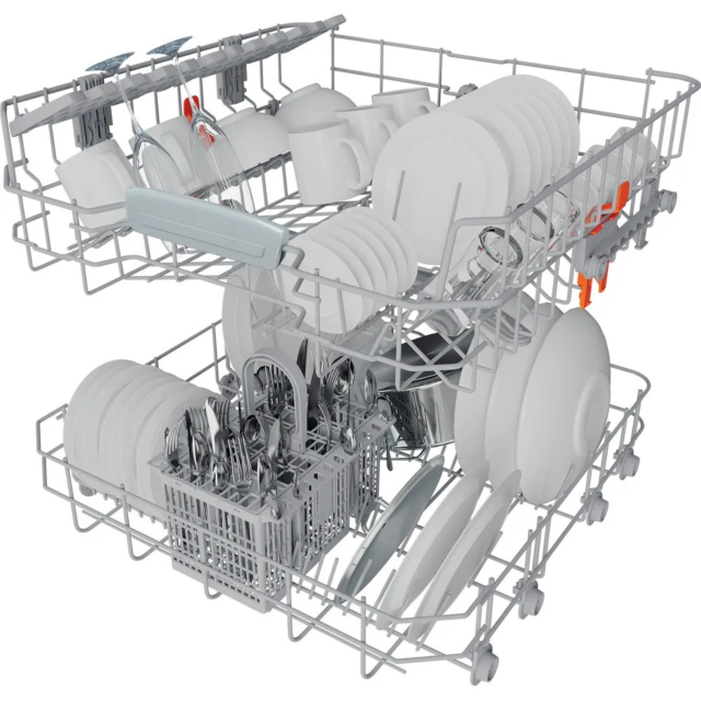 Hotpoint HP2FFC14BN6XUK Fs Full Size Dishwasher 14 Place Set 8.9L 7 Progs With Activedry Inox