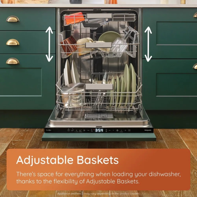 Hotpoint HP2IFC14BN6UK Bi Full Size Dishwasher 14 Place Set 8.9 L 9 Progs With Activedry Black