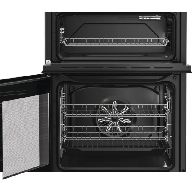 Hotpoint HTE6VDCB1 60Cm Electric Twin Cooker With Multiflow Black